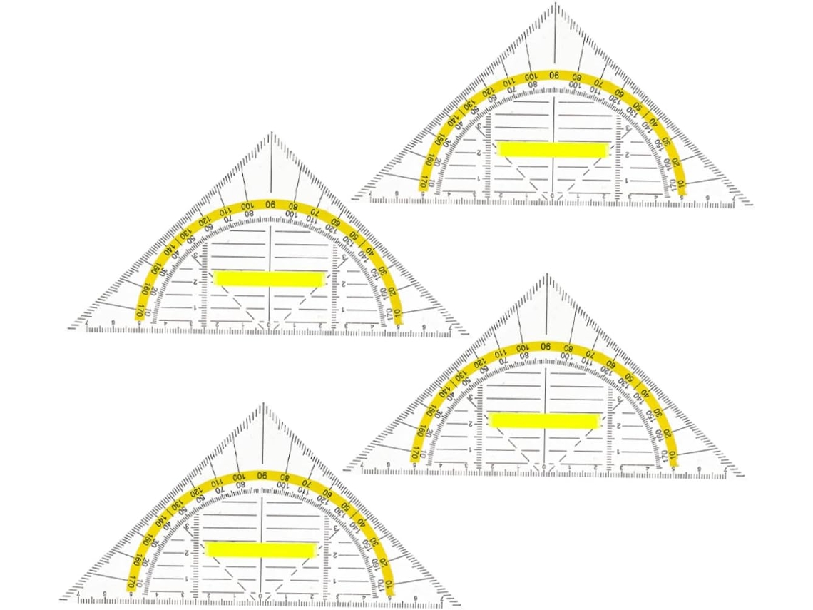Bandeja multifuncional de 4 peças com cabo, transferência de plástico transparente para desenhos e projetos, ideal para
