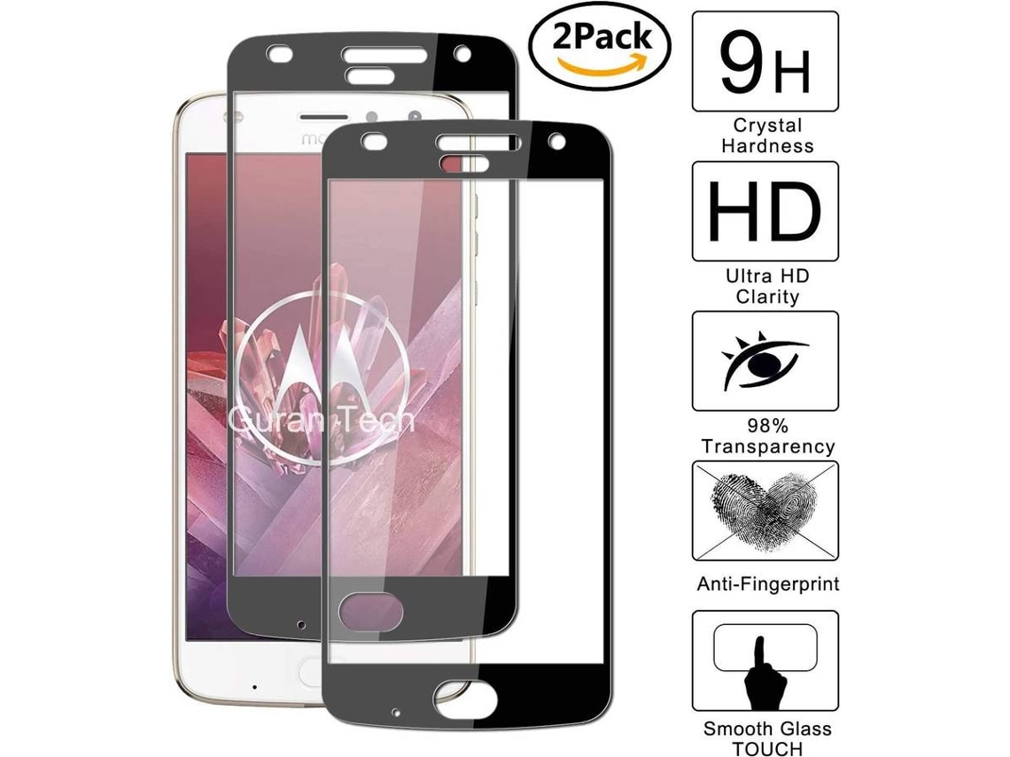 Película Vidro Temperado Motorola Moto Z2 Play HONGWE. Cobertura Completa Preto