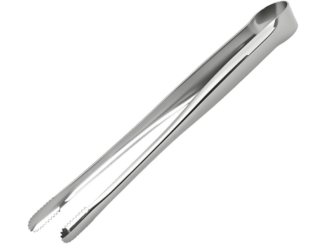 Pinça Para Churrasco Em Aço Inoxidável Uso Doméstico Personalidade Fresca E Requintada Gelo Cinza Prateado 22, 9cm