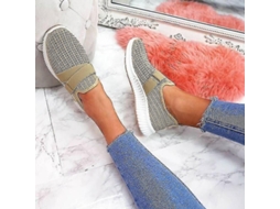 Tênis plataforma feminino slip-on com sola ortopédica, modelo 2026, para caminhada.