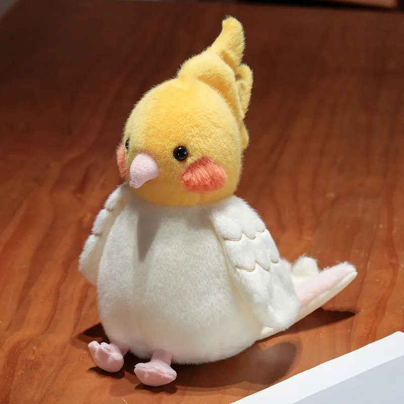 (branco, 25 cm) Fofo Realista Papagaio Pelúcia Brinquedo desenho Animado Estilo Anime