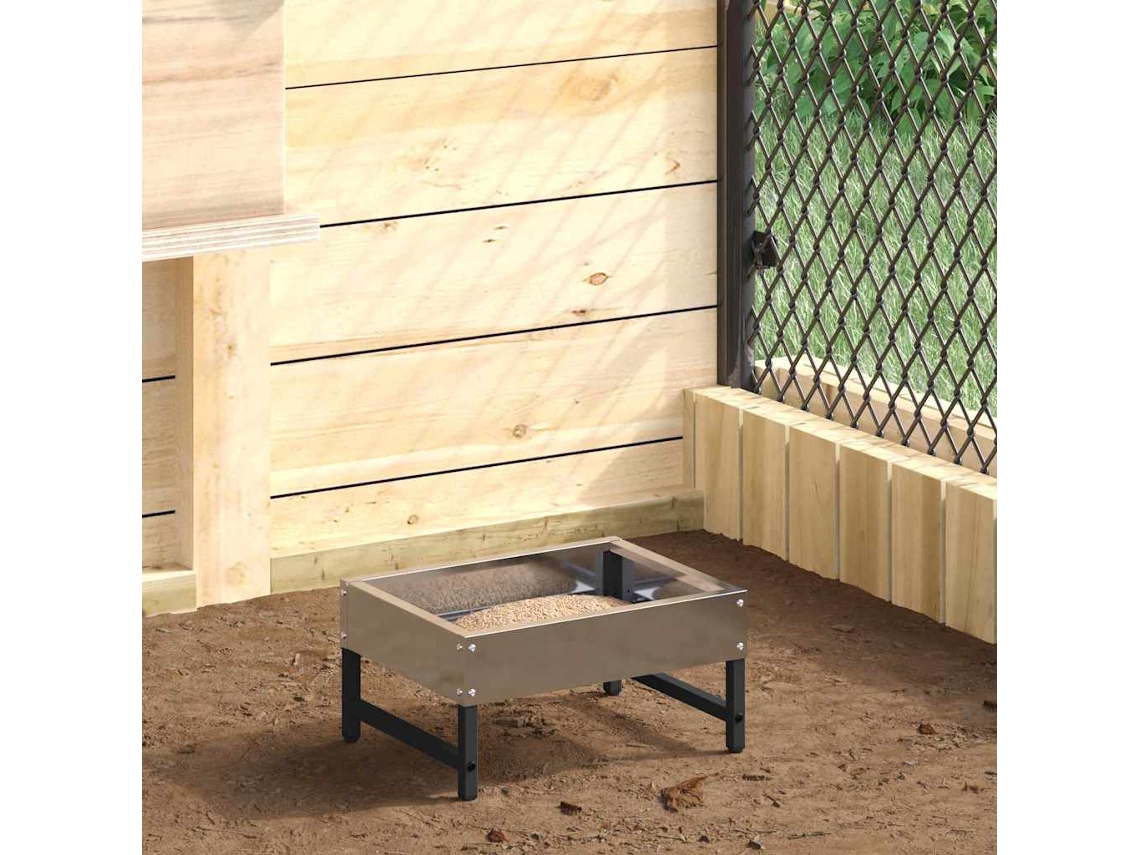 Vidaxl Comedouro Para Pássaros Prateado 80 X 28 X 13.5 Cm