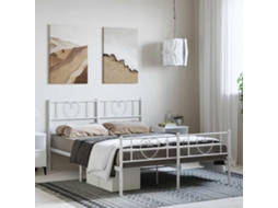 Estrutura De Cama Com Cabeceira E Pés 150x200 Cm Metal Branco