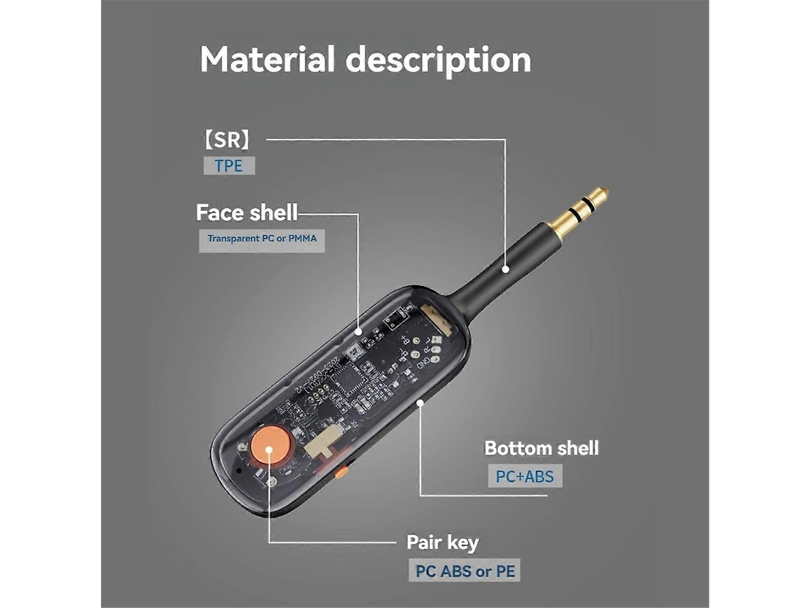 Transmissor E Receptor De Áudio Bluetooth 5.3 Com Entrada Aux E Adaptador Sem Fio.