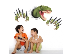 Lurelia Decalque Mural Folhas Dinossauro Pvc Autoadesivo Impermeável Removível 1 Folha 90x30 Cm Quarto Sala Escritório