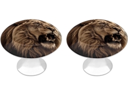 Conjunto De 2 Puxadores Aço Inoxidável Para Armários Cozinha, Com Design Personalizado De Leão Bravo Ideais Para Gavetas