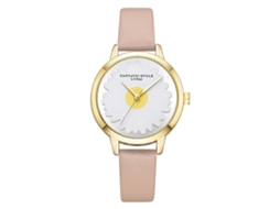 Relógio de Pulso Feminino Elegante Casual Quartz com Cinto Pu Bege Lvpai
