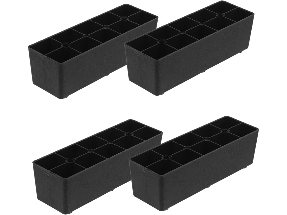 Villcase Conjunto De 4-elevadores Plástico Para Pés Sofás E Móveis, Pés De Cama Práticos E Resistentes Ao Desgaste