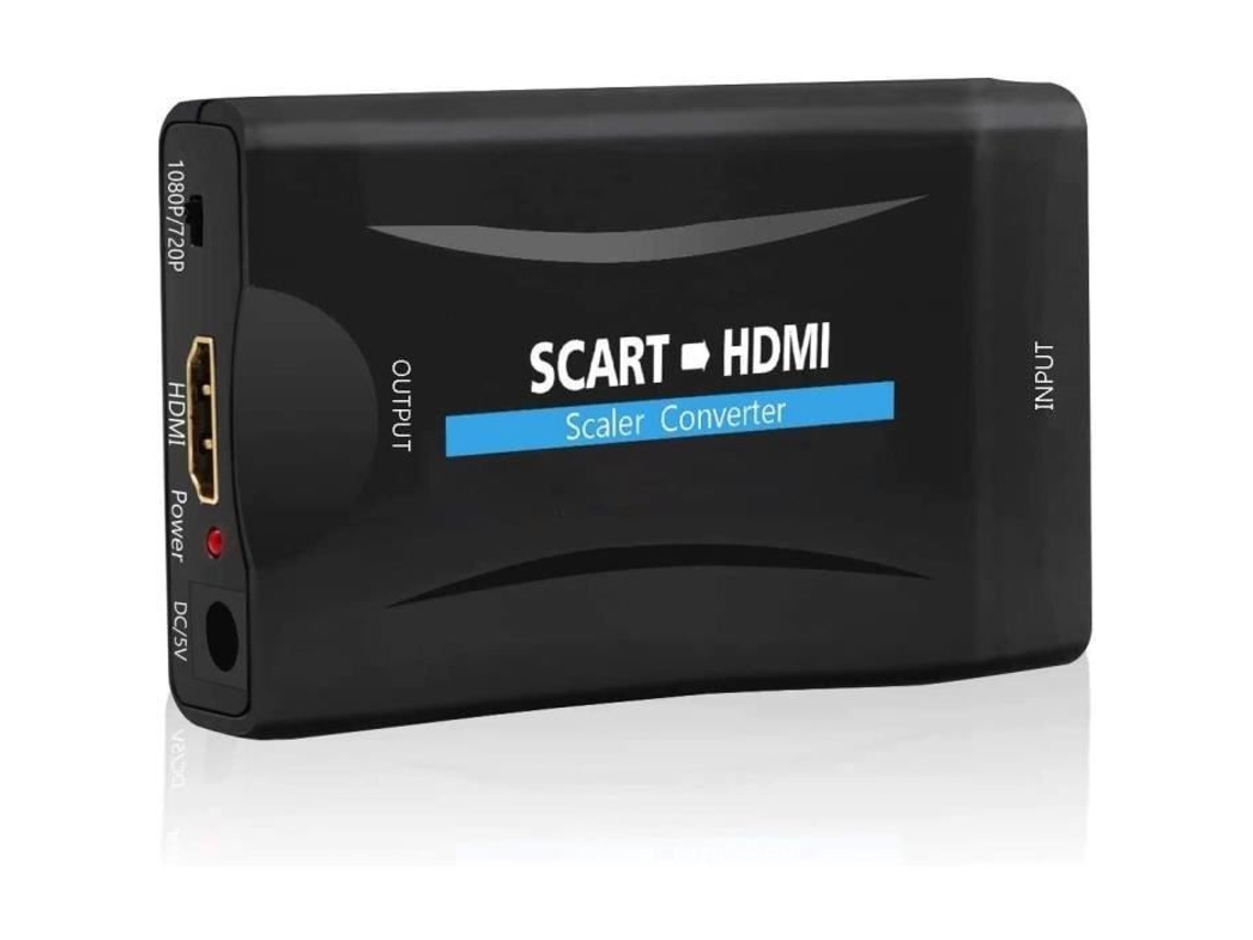 Conversor Scart para Hdmi Adaptador Scart para Hdmi Conversor de Áudio e Vídeo Suporte para Saída Hdmi 720-1080P para 3 AUCUNE