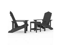 Maison Exclusive - Cadeiras De Jardim Adirondack Com Mesa Pead Antracite