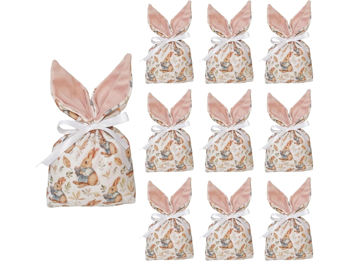 Sacolas De Páscoa, Pacote Com 10 Unidades, Com Cordão.