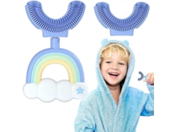 Escova de Dentes Infantil em Formato U com Cabeça Dupla Silicone Extra Macio, Livre Bpa e Qualidade Alimenta R. GOKOCO