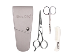 Kit De Barbear Profissional Para Homem Com Pente, Tesouras De Aço Inoxidável E Bolsa Preta