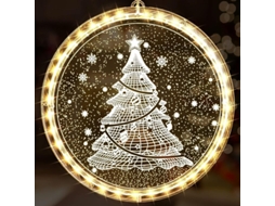Luzes de Natal para janela 3D, penduráveis com bateria | S/MARCA