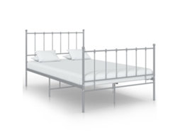 Bed Frame, Bed Frames Vidaxl Cinzeto Metal (120 X 200 Cm)