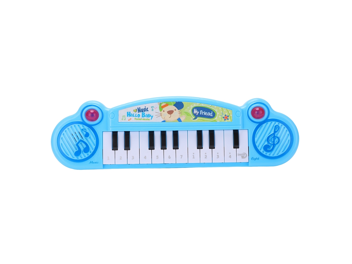 Teclado De Piano Eletrônico Para Crianças 12 Teclas Órgão Musical Brinquedo Para Crianças Com Mais De Três Anos Azul