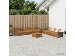 Vidaxl Conjunto De Sofás Para Exterior 9 Unid. Natural