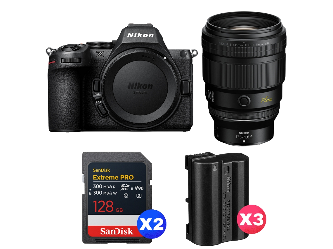 Z5 Ii + 135mm F/1.8 S Plena + 2 Sandisk 128gb Extreme Pro Uhs ii Sdxc + 3 Nikon En el15c + Ebook “20 Dicas para Fotos Que Impressionam” NIKON