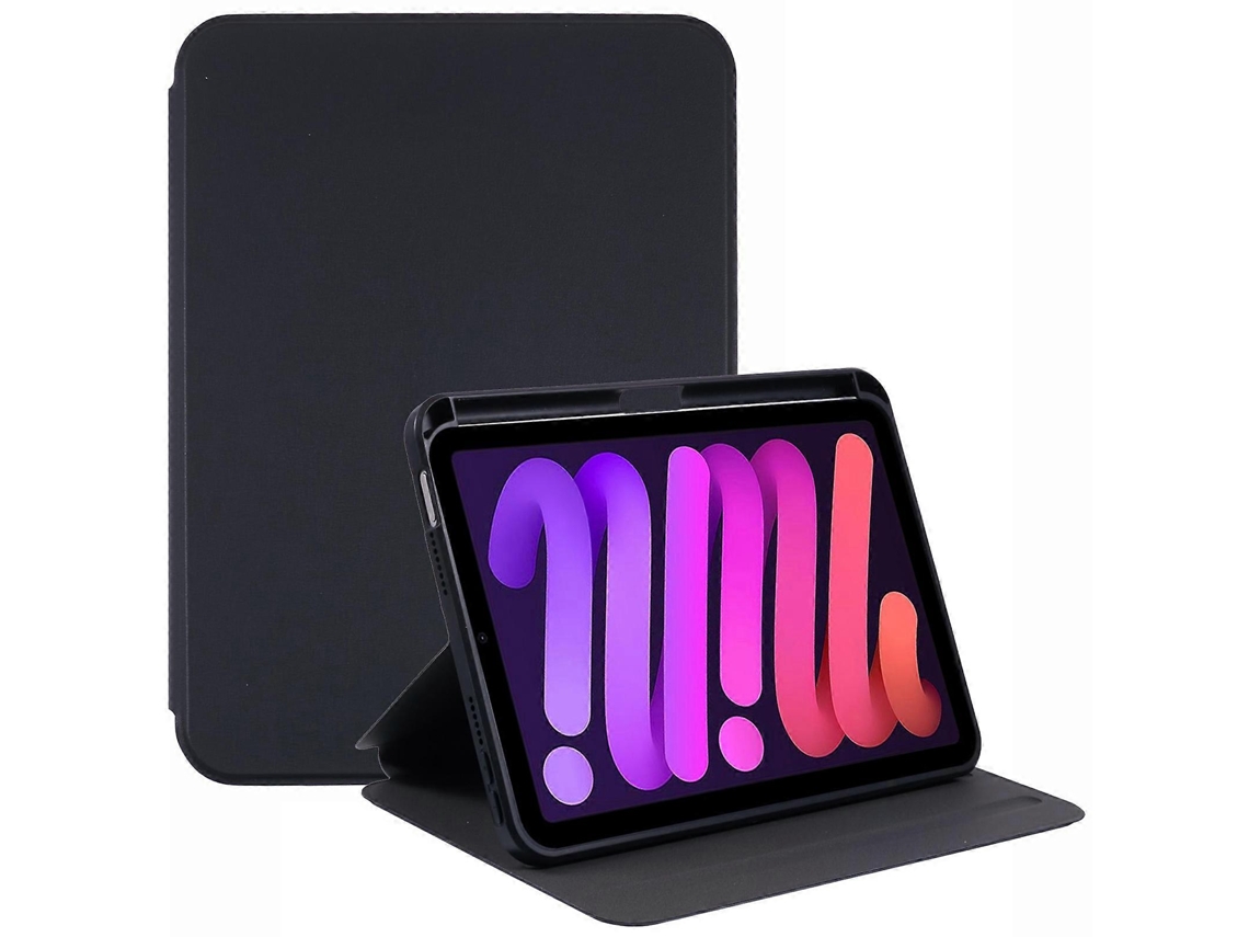 Capa de couro com suporte para iPad Mini (2021) Hengrongshen, preta (2024)
