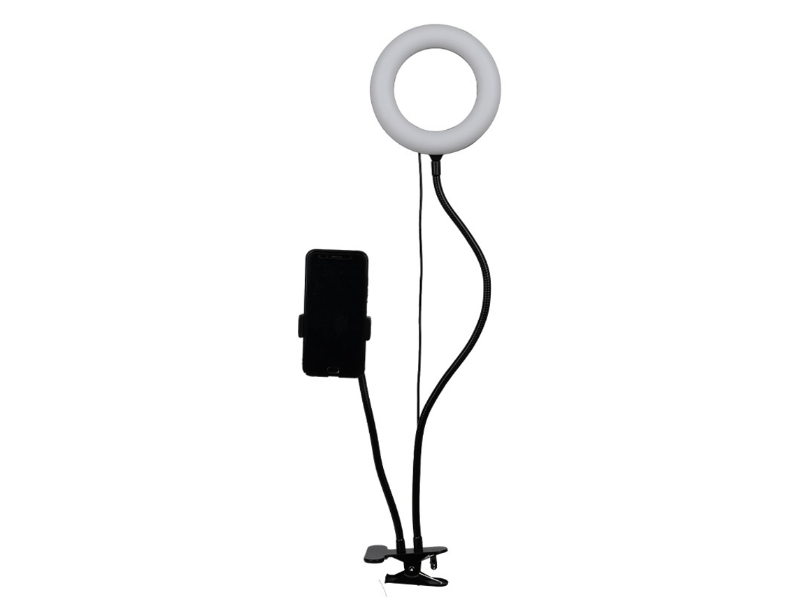 Cabo Usb, Kit De Anel De Luz Led Estilo Urbano Com 3 Modos De Luz Branca Regulável E Clipe, E Alimentação Por Bateria, Para Telemóvel