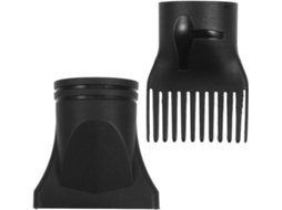 Conjunto De 2 Peças De Difusor Para Secador De Cabelo Em Plástico Preto Com Bocal Circular.
