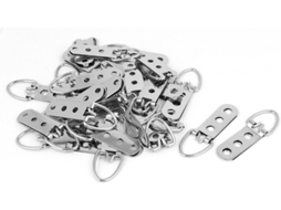 Gancho de Ferro com três furos e anel em D para moldura CHABERLU (65x22 mm)