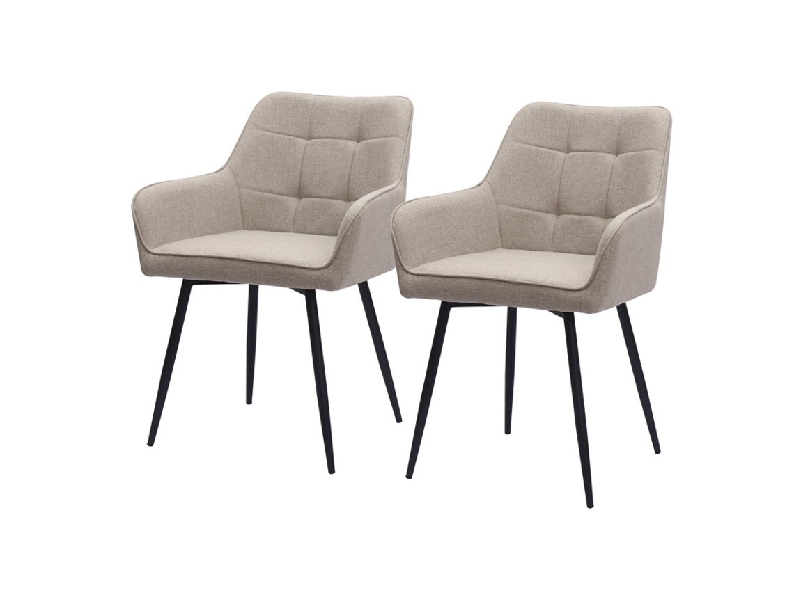 Conjunto 2 Cadeiras Jantar Capitonê Apoios Braço Altos VELTRIX