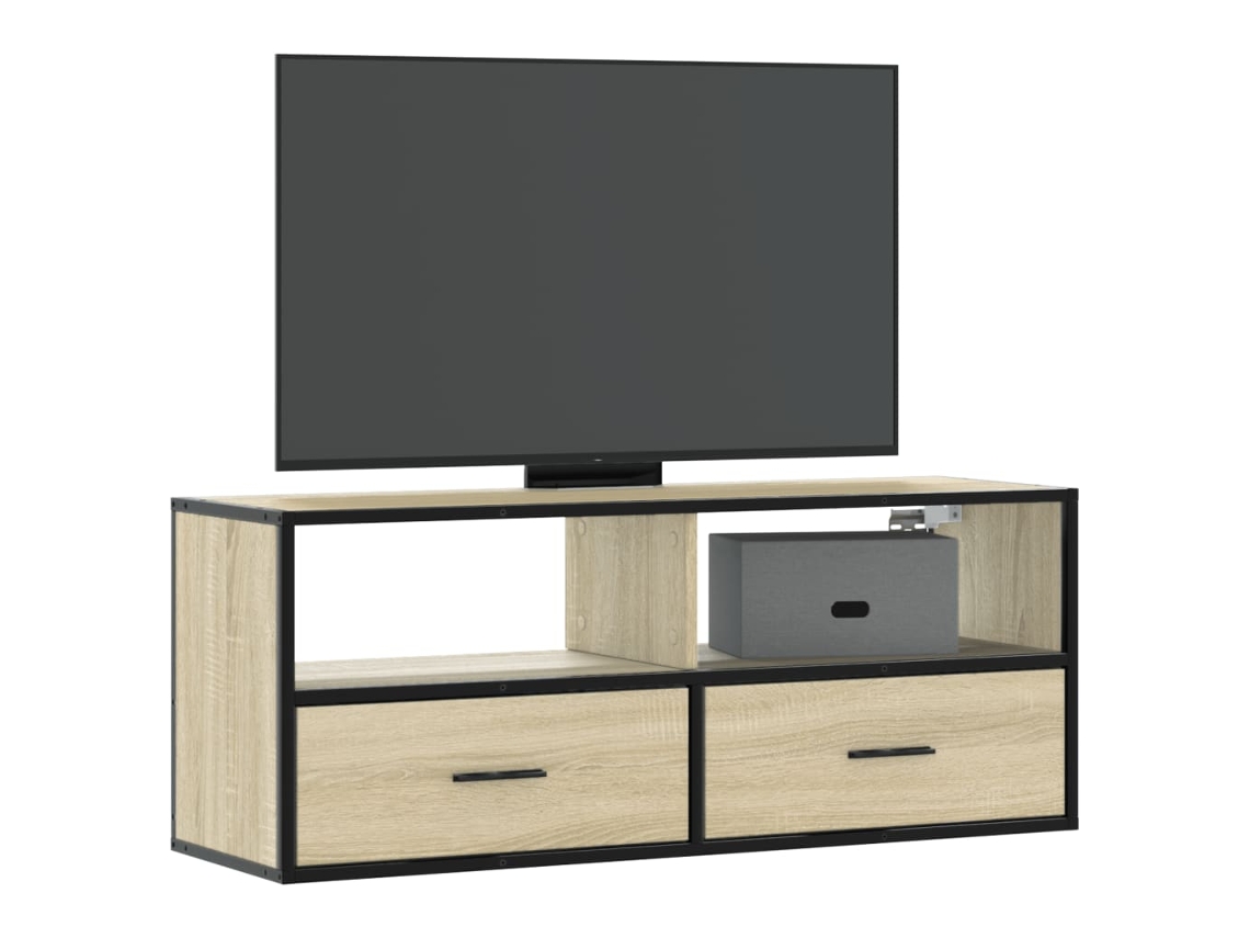 Vidaxl Móvel P/ Tv 100x31x39,5 Cm Deriv. Madeira/metal Carvalho Sonoma