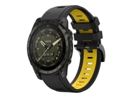 Bracelete Esportivo Silicone para Garmin Tactix 7 Amoled com duas cores Preto e Amarelo XIAOMOYU