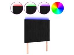 Led Headboard, Led Headboards Vidaxl Preto Veludo (100 X 5 X 118/128 Cm)