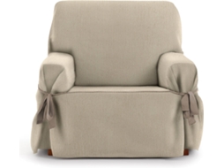 Capa de Poltrona EYSA Mid com Laços (110 x 70 x 120 cm - Poliéster e Algodão - Beige)