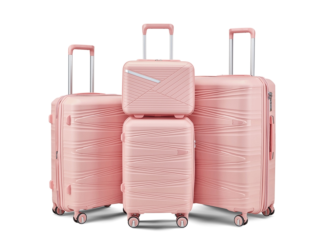 Conjunto 4 Malas Pp 20/24/28 Pol Nécessaire 14 Pol Fechadura VELTRIX
