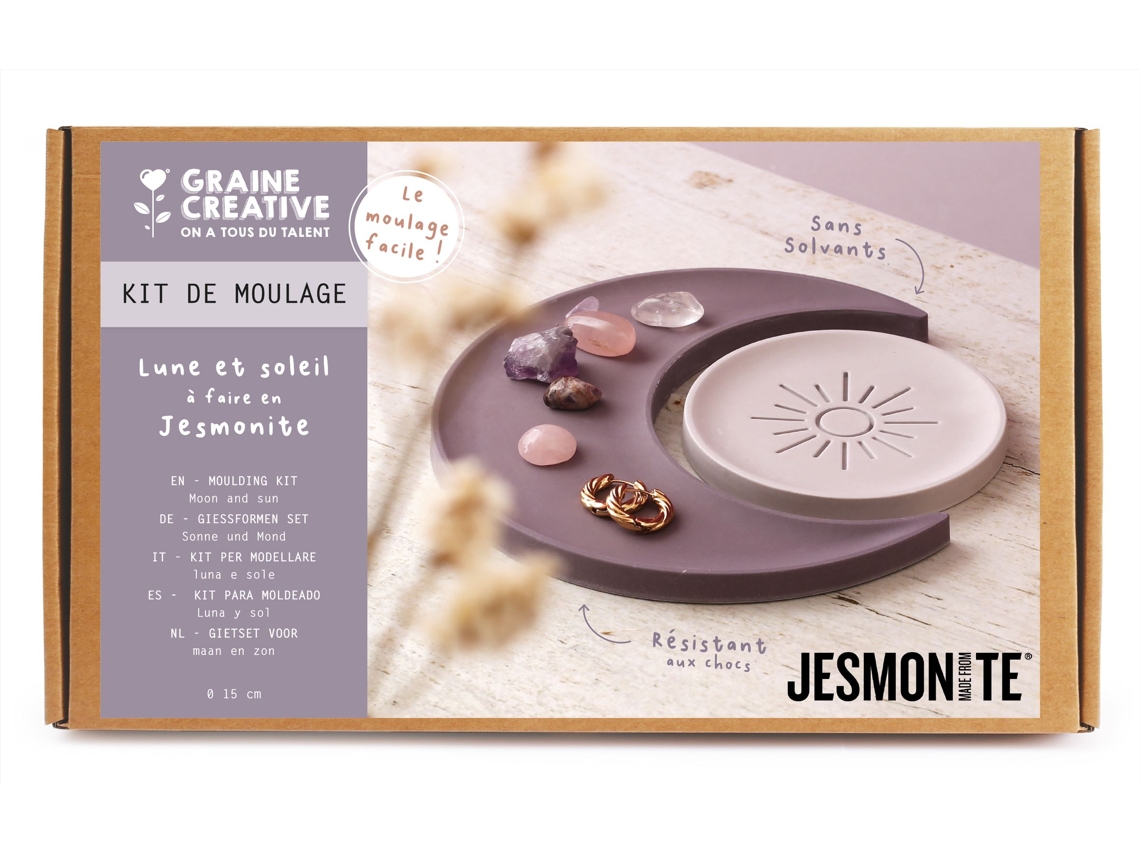 Conjunto De Artesanato Diy Graine Creative Tigela Jesmonite Com Lua E Sol.