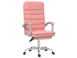 Cadeira de Escritório Massagens Reclinável em Couro Artificial Rosa MAISON EXCLUSIVE