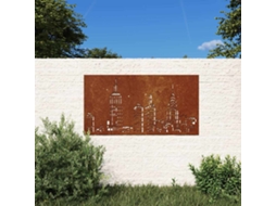 Vidaxl Decoração P/muro Jardim 105x55cm Aço Corten Design Arranha-céus