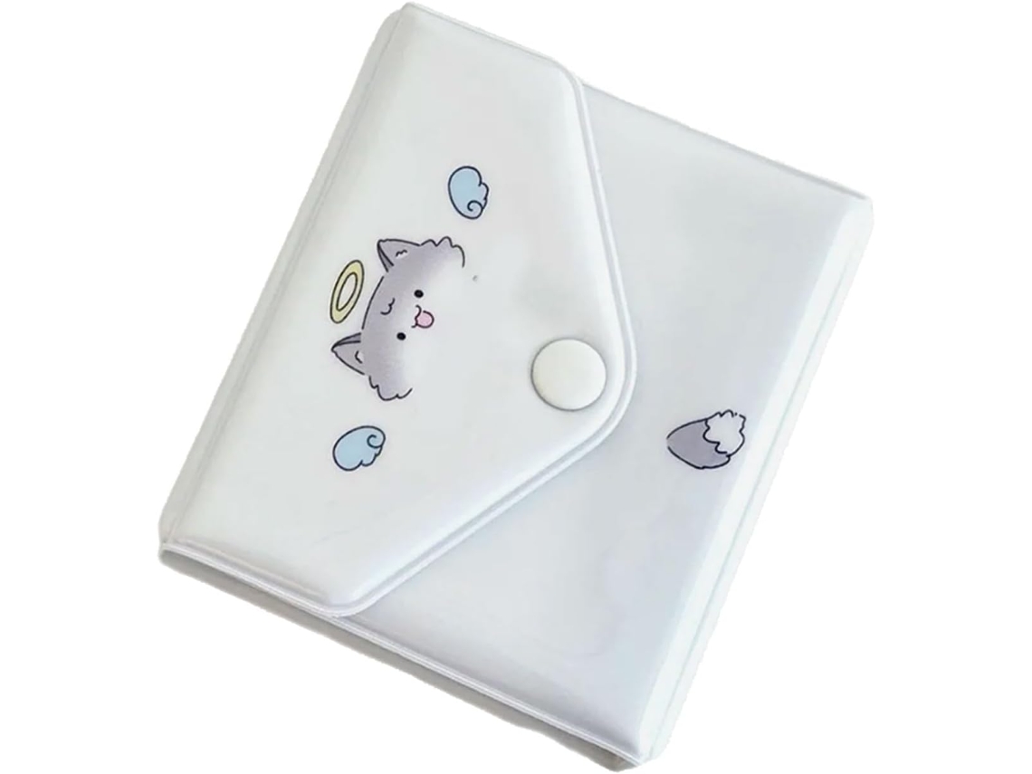 Álbum De Fotos Portátil Em Formato De Envelope Com Estampa De Animais Angelicais, 40 Bolsos Para Cartões