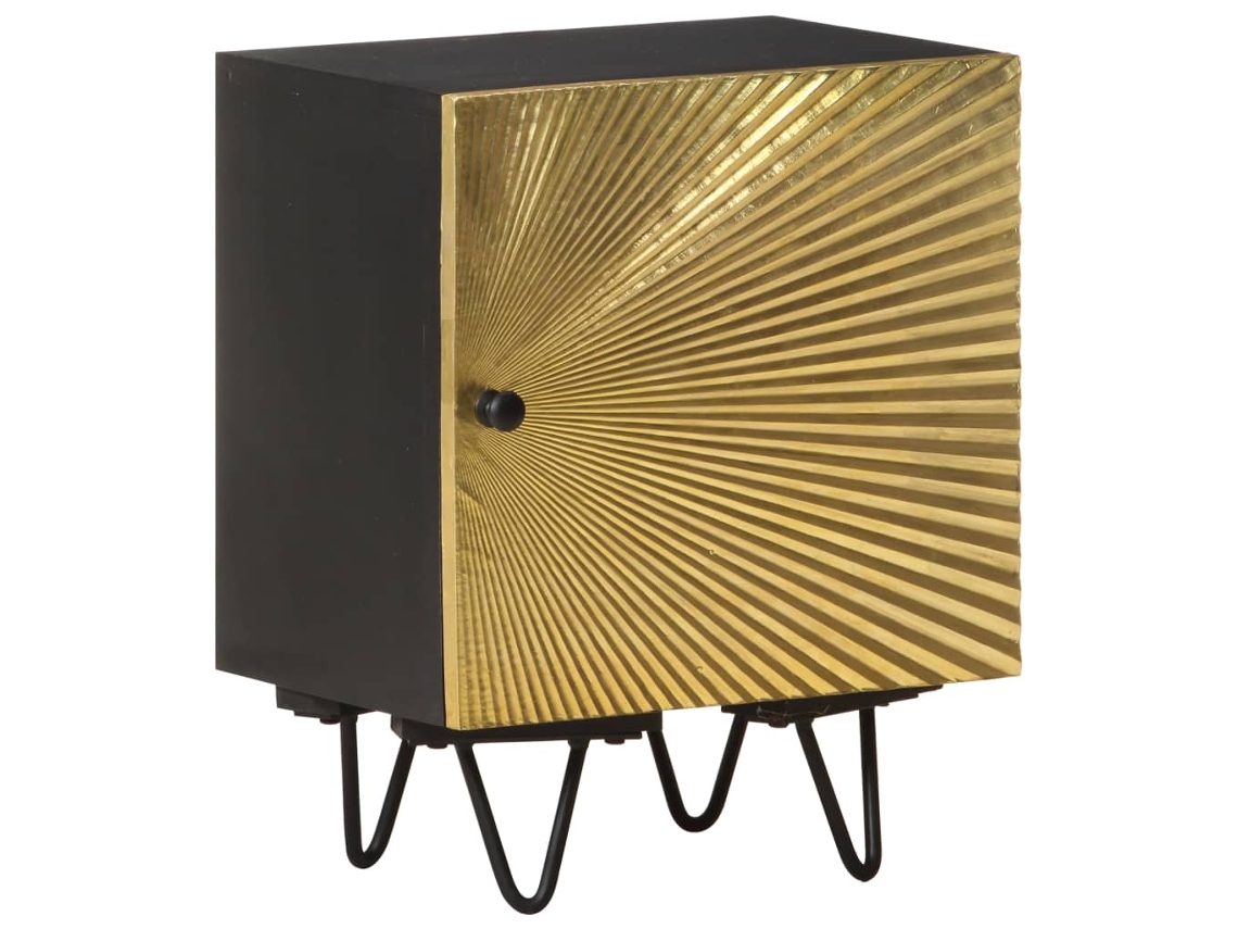 Bedside Cabinet, Bedside Cabinets Vidaxl Ouro Madeira