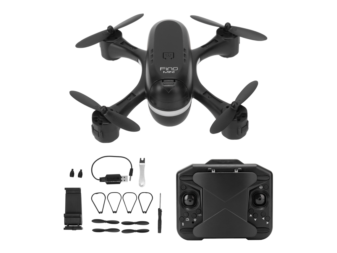 Ats drone Mini Quad com Luz Led e Retorno com um Toque Controle Remoto para Iniciantes Lente Simples Preta