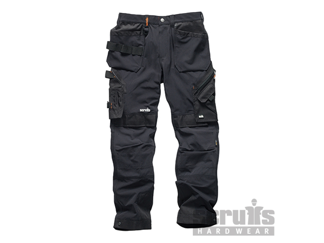 SCRUFFS T54756 Pantalón de Bolsillos Con Funda Pro Flex Plus Color Negro