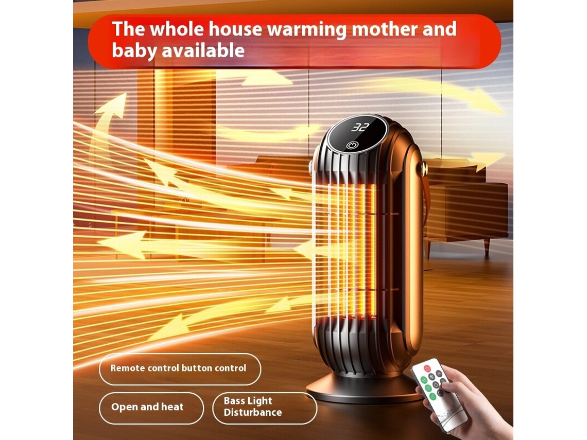 Aquecedor Elétrico Doméstico De 1500 W Com Ventilador,controlo Inteligente De Temperatura. Mdug