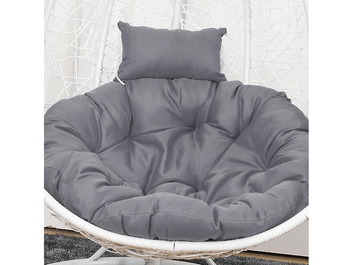Cojin Para Cadeira De Balanço Com Apoio Cabeça, Material Poliéster E Espuma, Deslizável Para Limpeza, Diâmetro 105/120cm Cinza