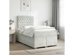 Vidaxl Cama Box Spring Com Colchão Cinzento-claro 120 X 200 Cm Veludo