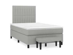 Cama Boxspring Com Colchão 120x190 Cm Tecido Cinzento-claro