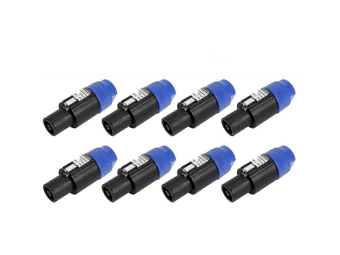 Conjunto de 8 Adaptadores para Cabos Áudio, Conectores Alto falante 4 Pinos com Trava Giratória Compatíveis Speakon. AQUAFORGE