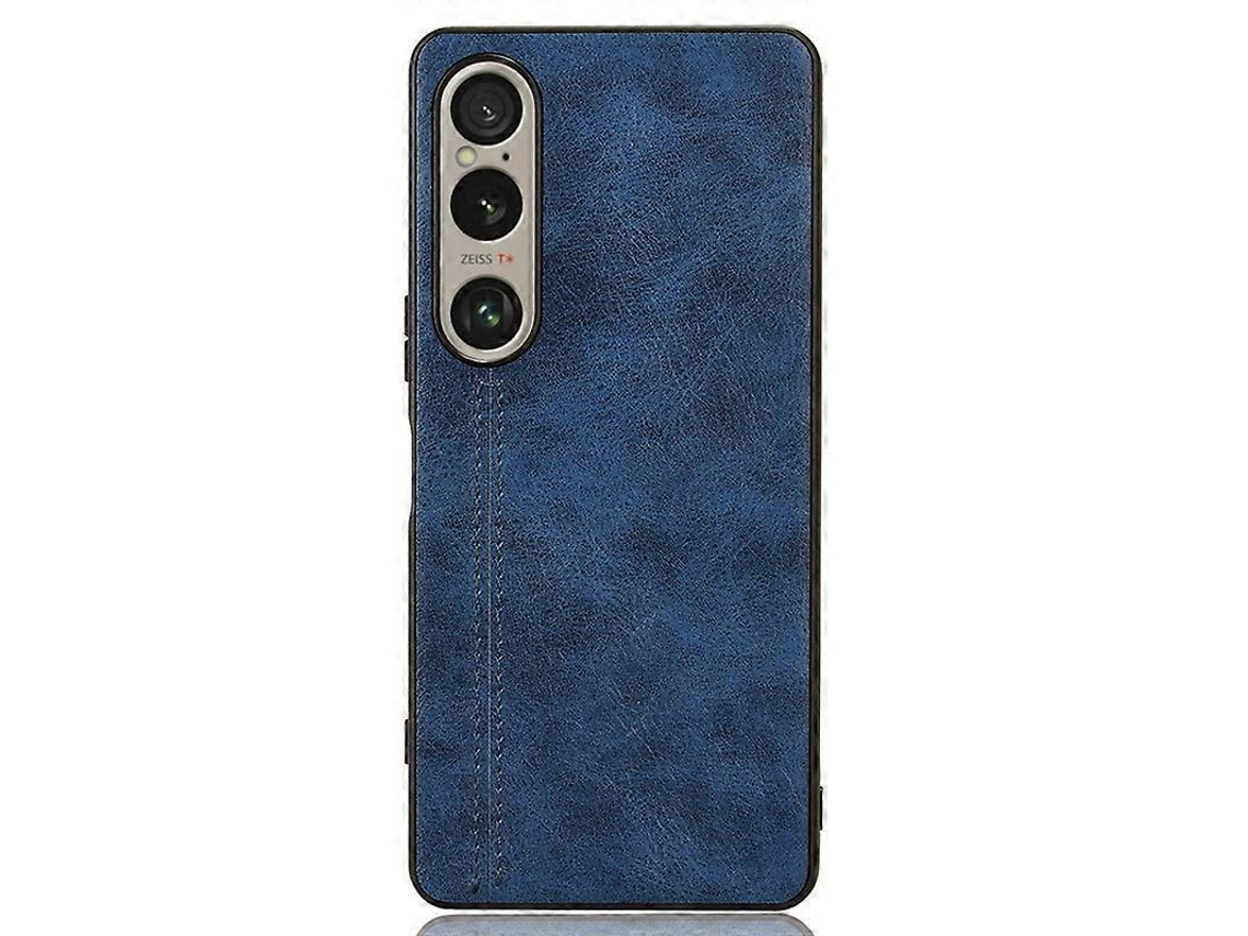 Compre Capa Fina De Couro Tpu Pc Com Costura E Linha Para Sony Xperia 1 Vi, Azul