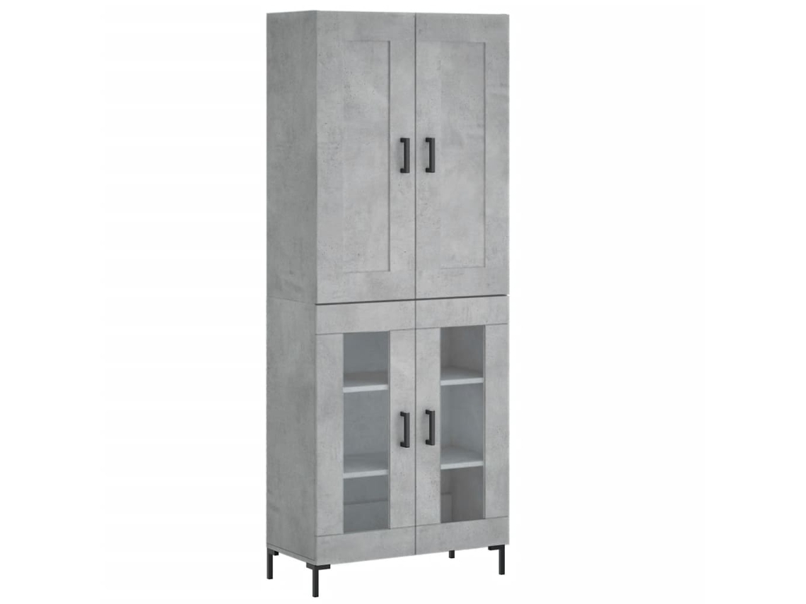 Armário Alto 69,5x34x180cm Madeira Cinza Cimento MAISON EXCLUSIVE