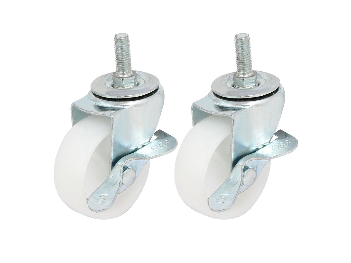 Roda giratória universal com freio, pino M10x25mm, 2,5 polegadas, 2 peças CHABERLU