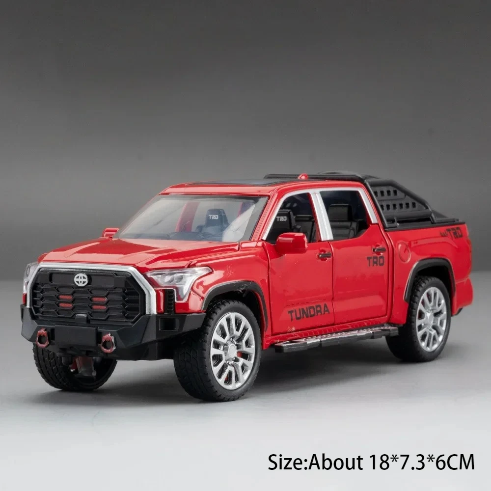 (vermelho Tundra) Escala 1:32 - Miniatura De Caminhonete Em Miniatura, Com Simulação De Som E Luz