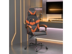 Vidaxl Cadeira Gaming Couro Artificial Preto E Laranja