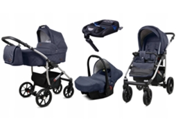 Carrinho de Bebé Multifuncional BABYLUX QBARO 4 Em 1 -Antracyt - Ajustável e dobrável Construção leve em alumínio - Acessórios